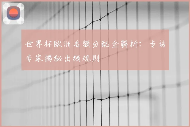 世界杯欧洲名额分配全解析：专访专家揭秘出线规则